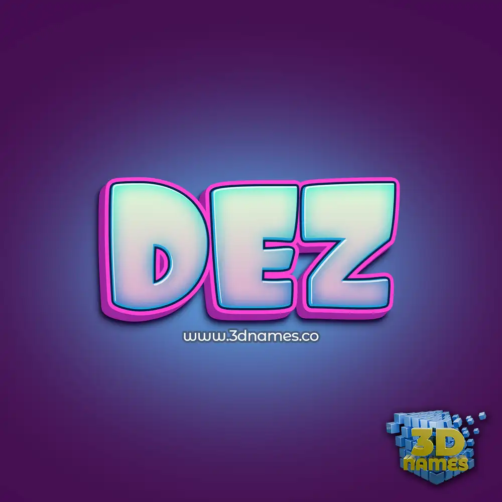 dez in Phat Purple style - 3D name wallpaper