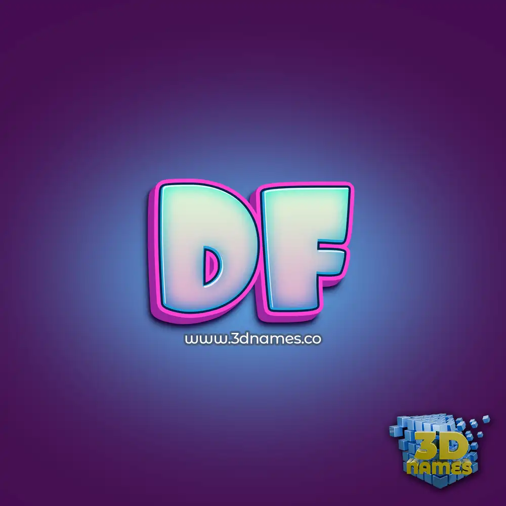 df in Phat Purple style - 3D name wallpaper