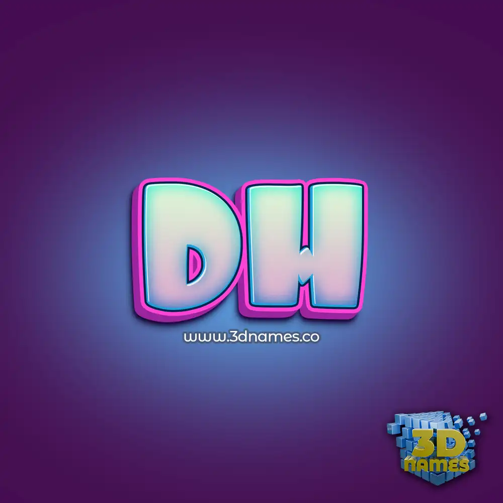 dh in Phat Purple style - 3D name wallpaper