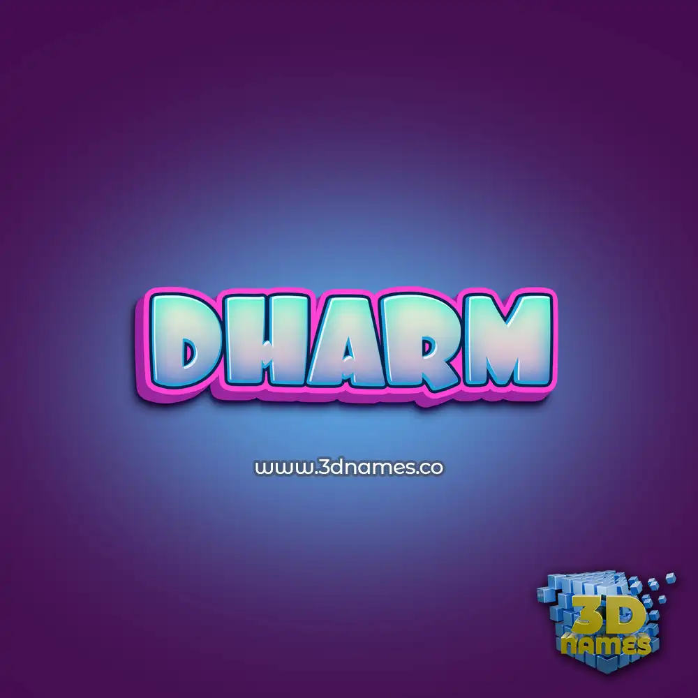 dharm in Phat Purple style - 3D name wallpaper