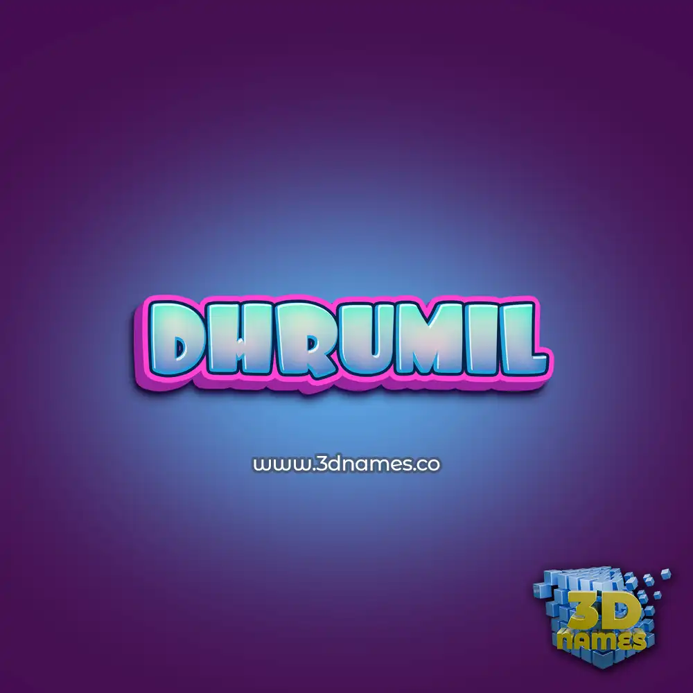 dhrumil in Phat Purple style - 3D name wallpaper
