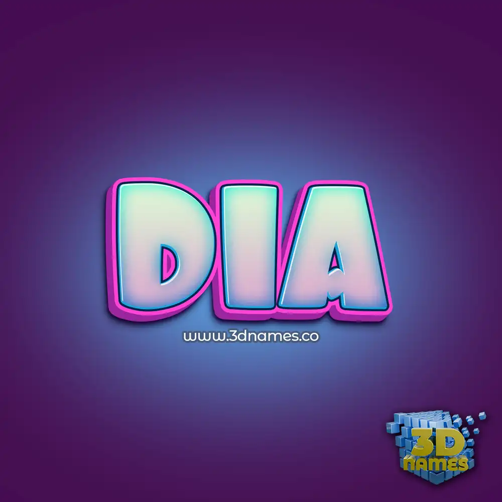 dia in Phat Purple style - 3D name wallpaper