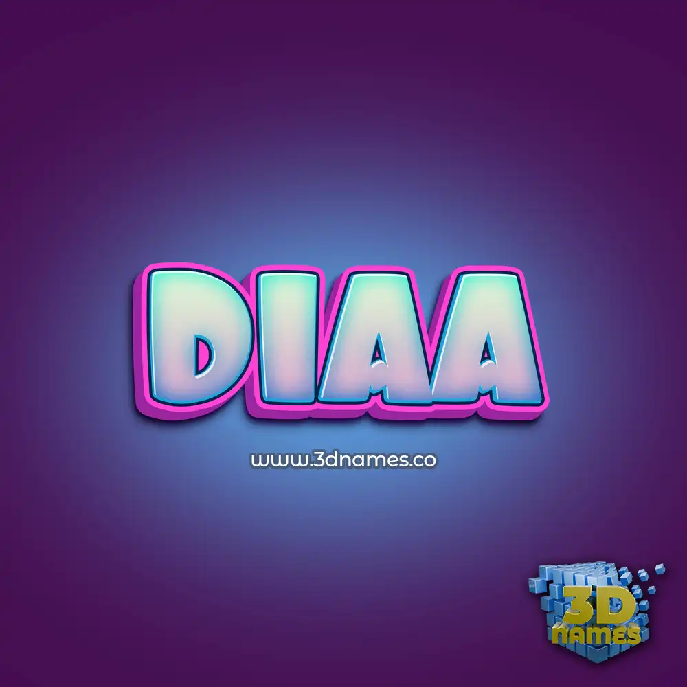 diaa in Phat Purple style - 3D name wallpaper