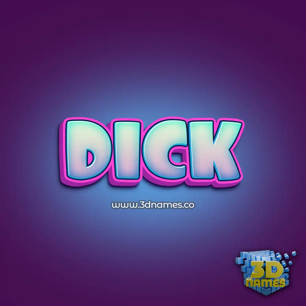 dick in Phat Purple style - 3D name wallpaper