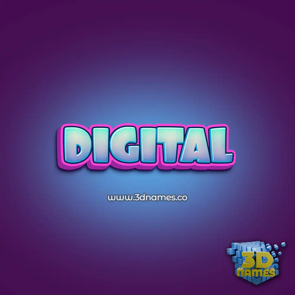 digital in Phat Purple style - 3D name wallpaper