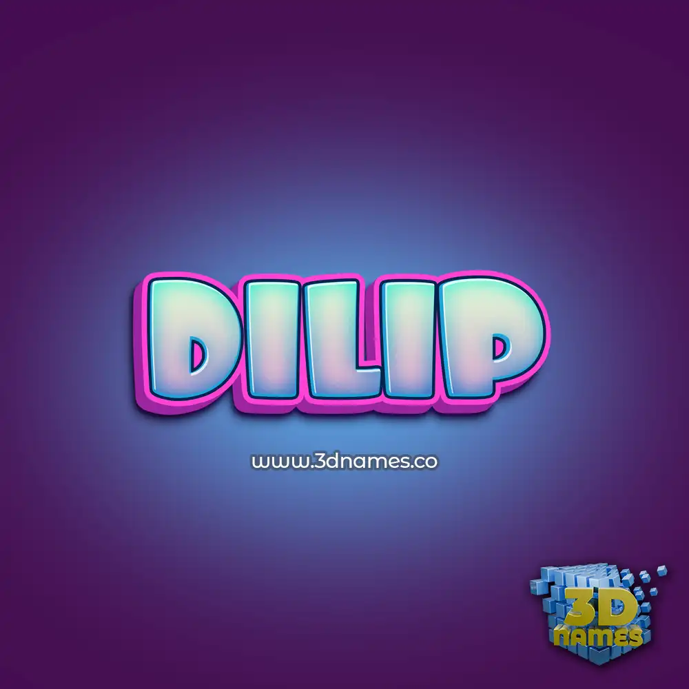 dilip in Phat Purple style - 3D name wallpaper