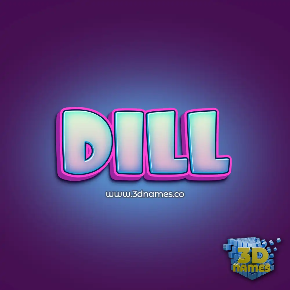 dill in Phat Purple style - 3D name wallpaper
