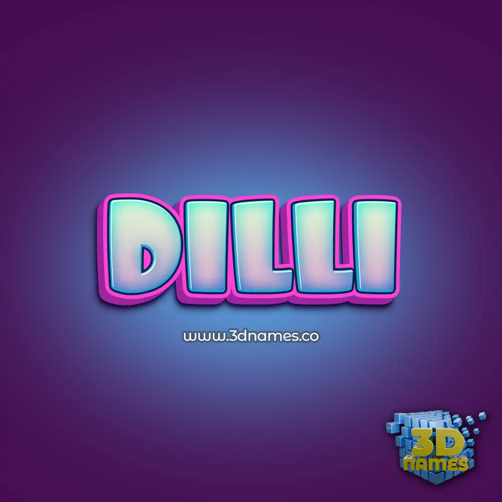 dilli in Phat Purple style - 3D name wallpaper