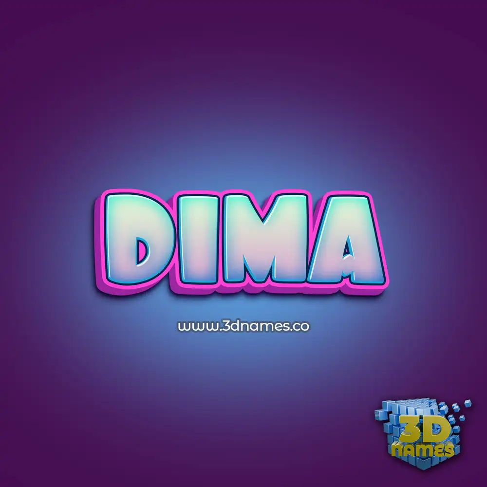 dima in Phat Purple style - 3D name wallpaper