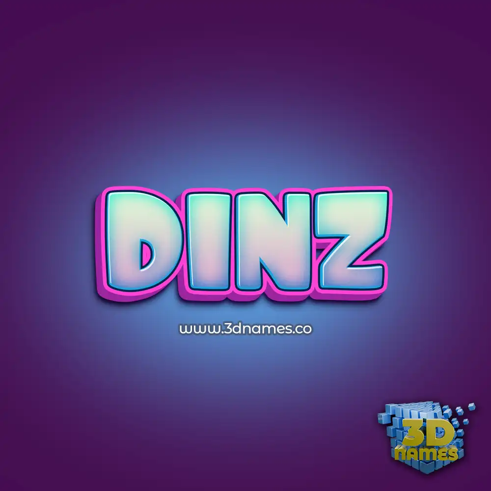 dinz in Phat Purple style - 3D name wallpaper