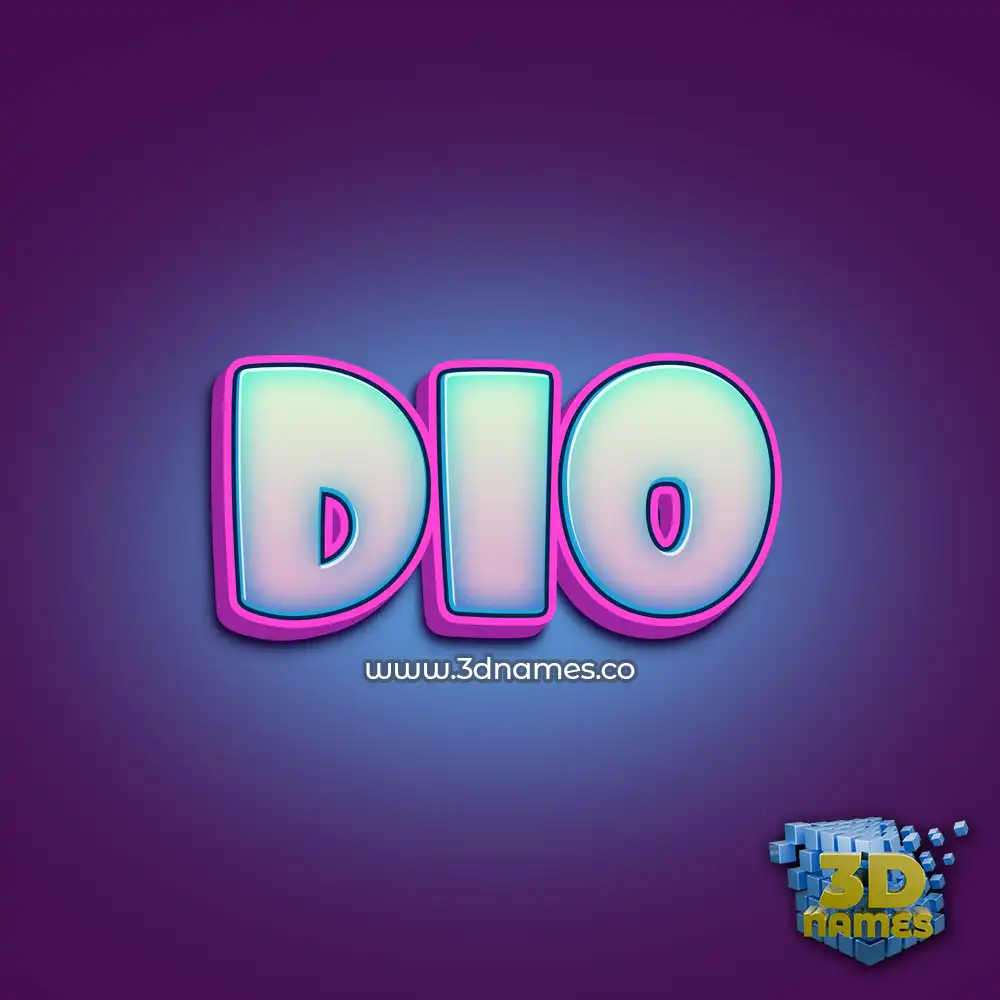 dio in Phat Purple style - 3D name wallpaper