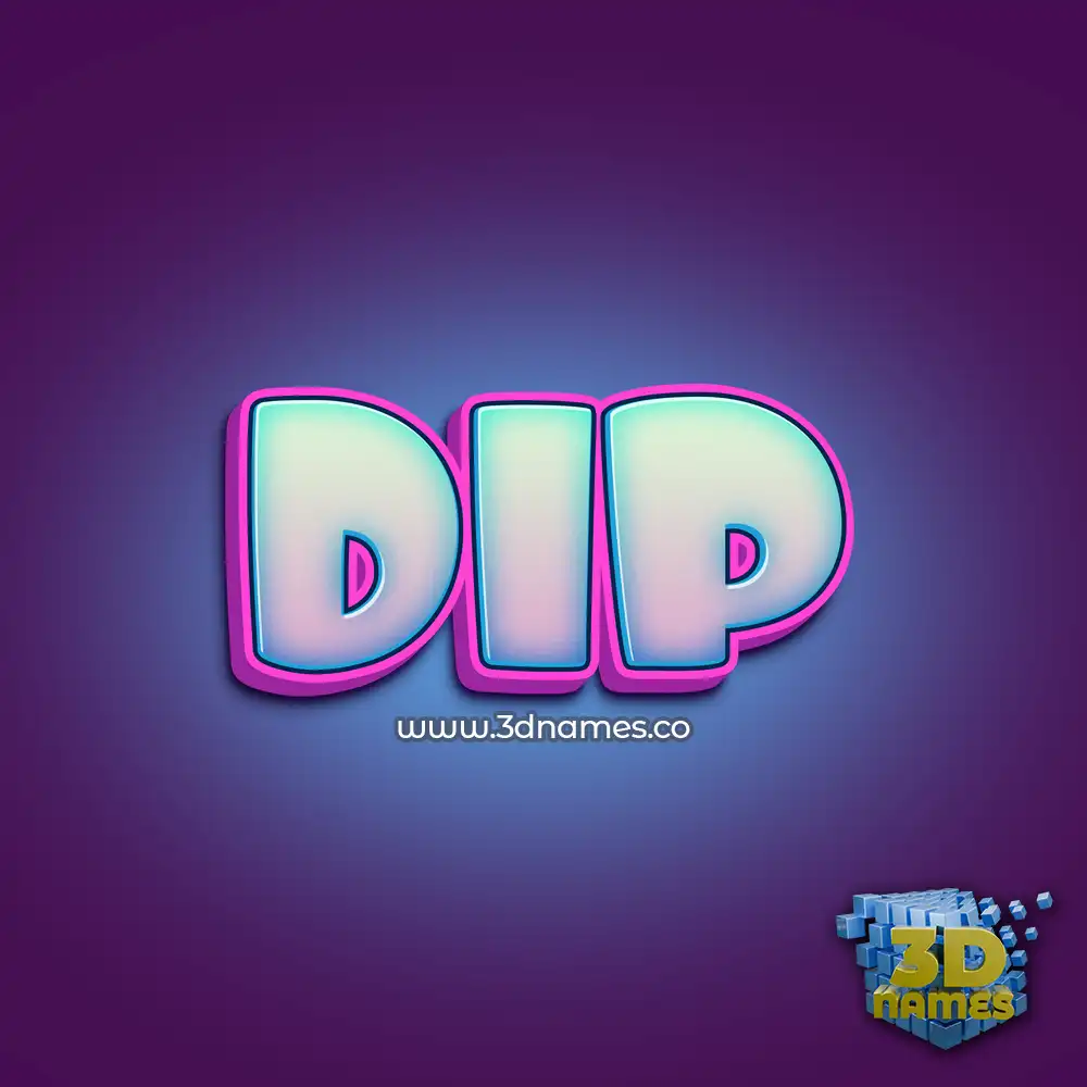 dip in Phat Purple style - 3D name wallpaper