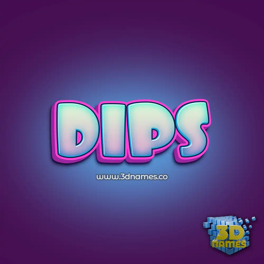 dips in Phat Purple style - 3D name wallpaper