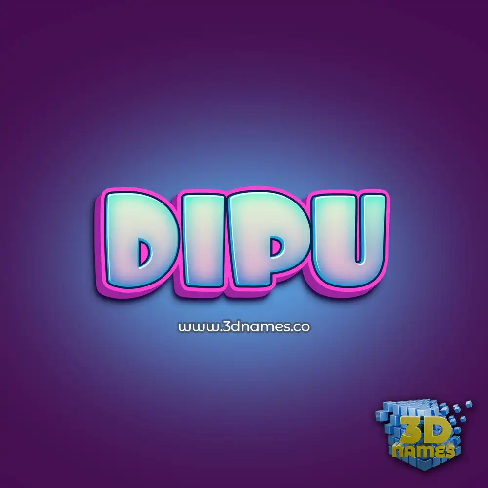dipu in Phat Purple style - 3D name wallpaper