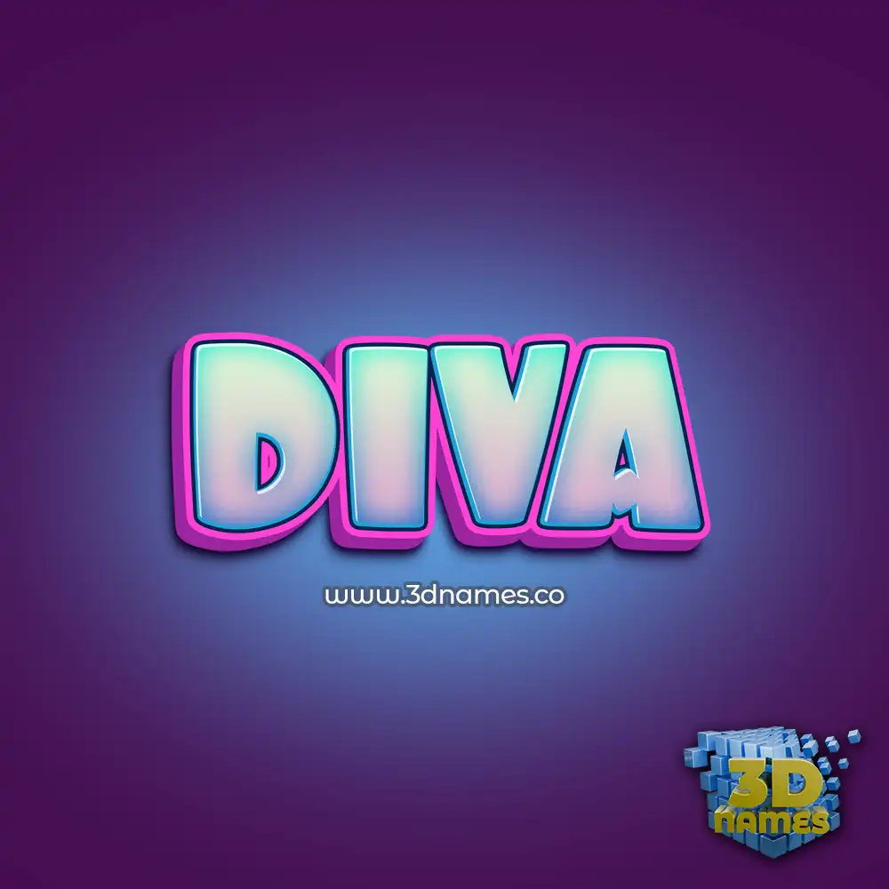 diva in Phat Purple style - 3D name wallpaper