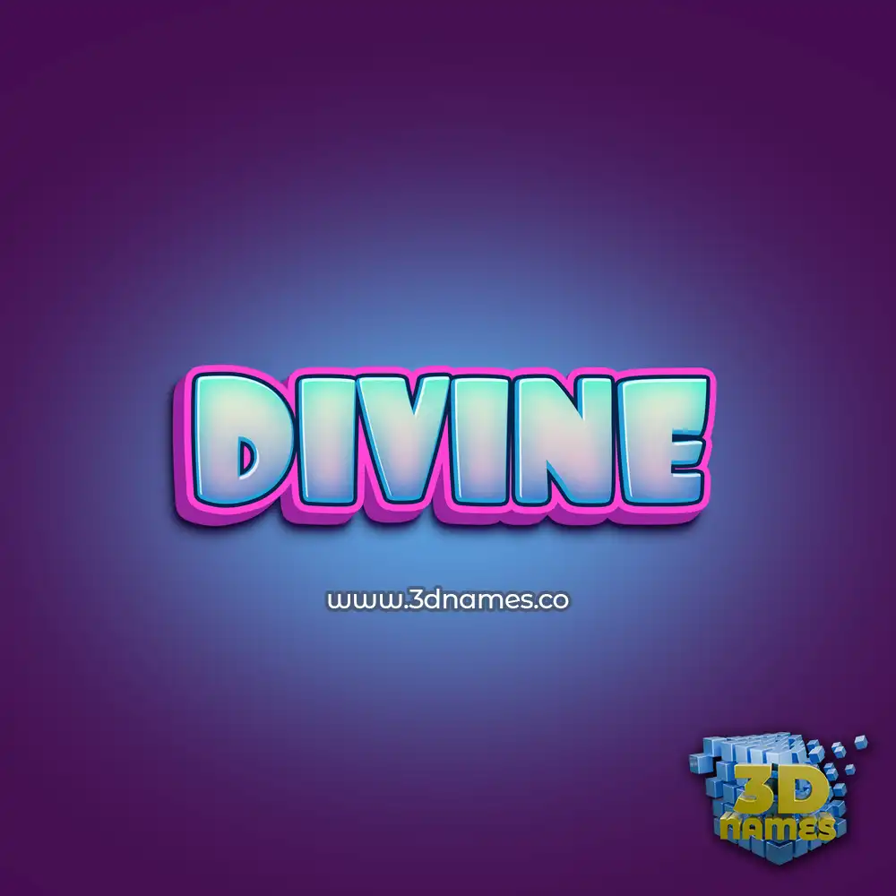 divine in Phat Purple style - 3D name wallpaper