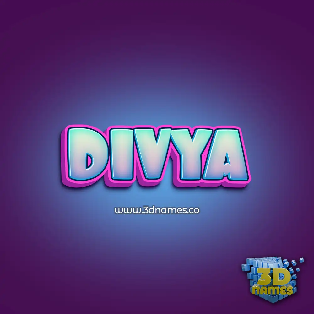 divya in Phat Purple style - 3D name wallpaper