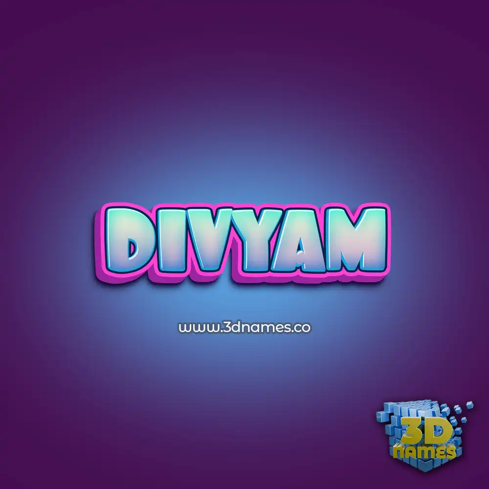 divyam in Phat Purple style - 3D name wallpaper