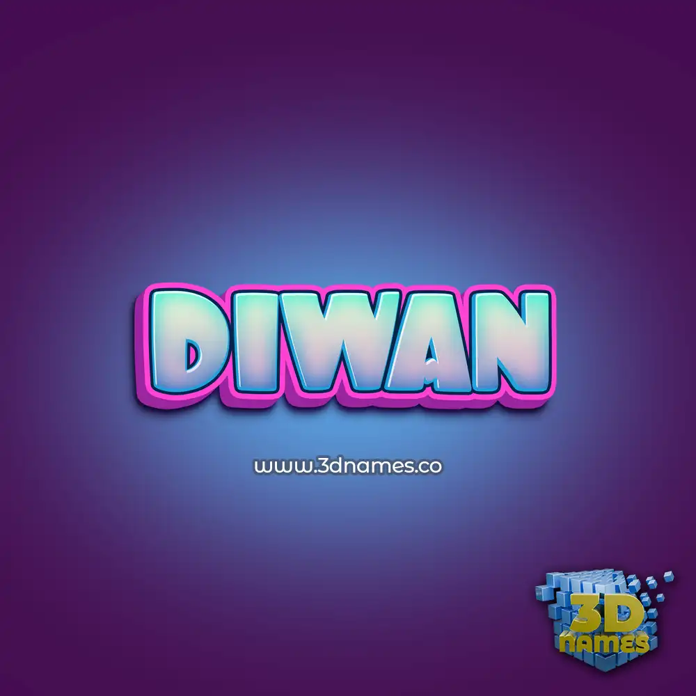diwan in Phat Purple style - 3D name wallpaper