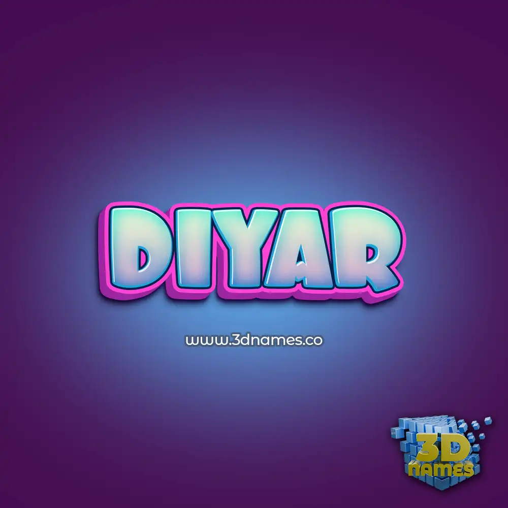 diyar in Phat Purple style - 3D name wallpaper