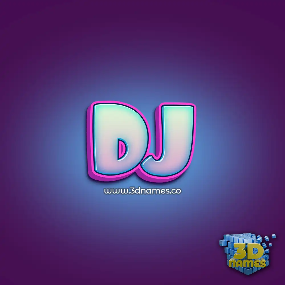 dj in Phat Purple style - 3D name wallpaper