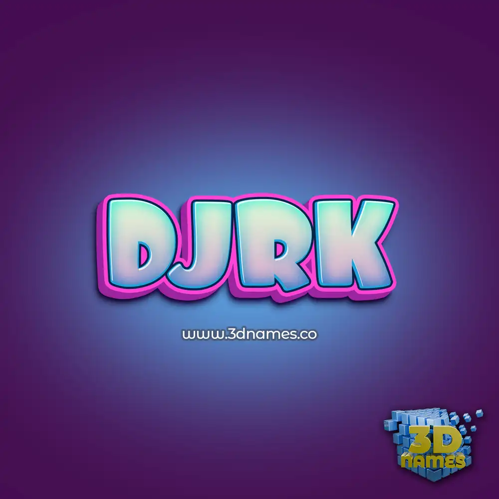 djrk in Phat Purple style - 3D name wallpaper