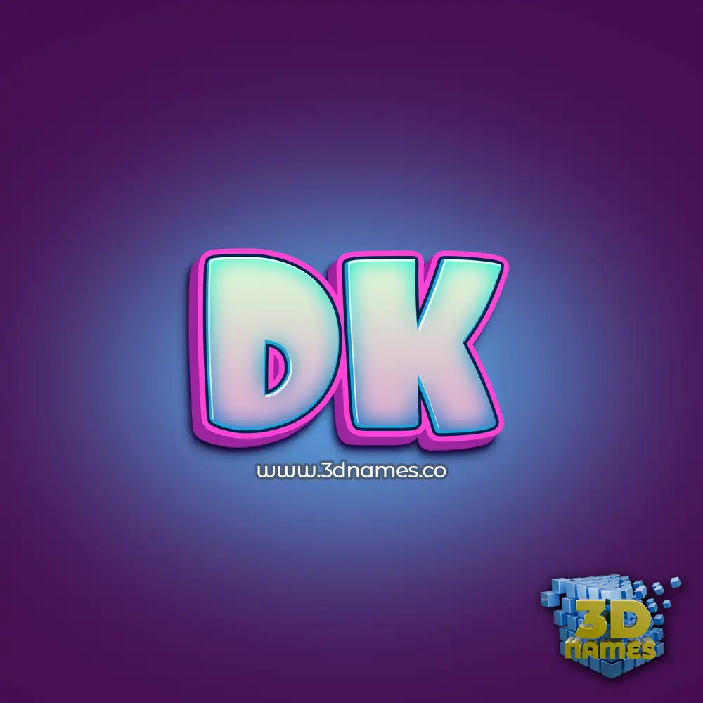 dk in Phat Purple style - 3D name wallpaper