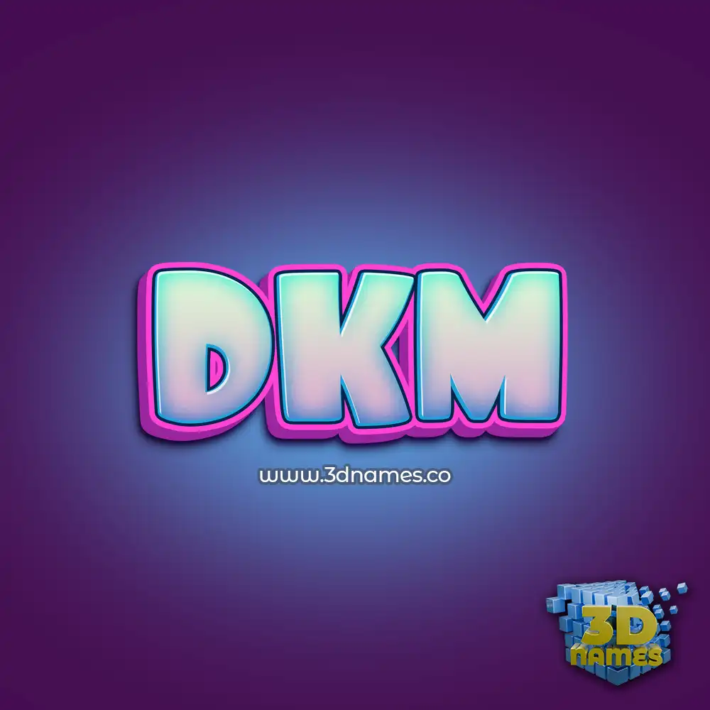 dkm in Phat Purple style - 3D name wallpaper