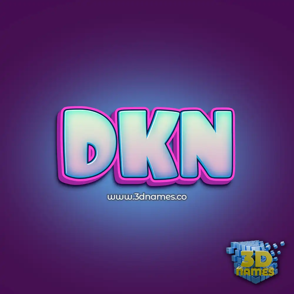 dkn in Phat Purple style - 3D name wallpaper