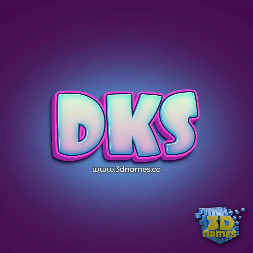 dks in Phat Purple style - 3D name wallpaper