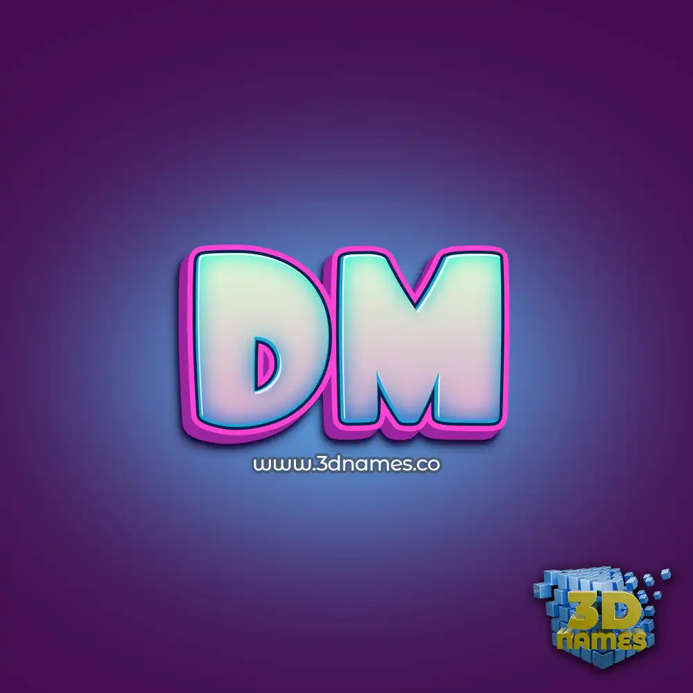 dm in Phat Purple style - 3D name wallpaper