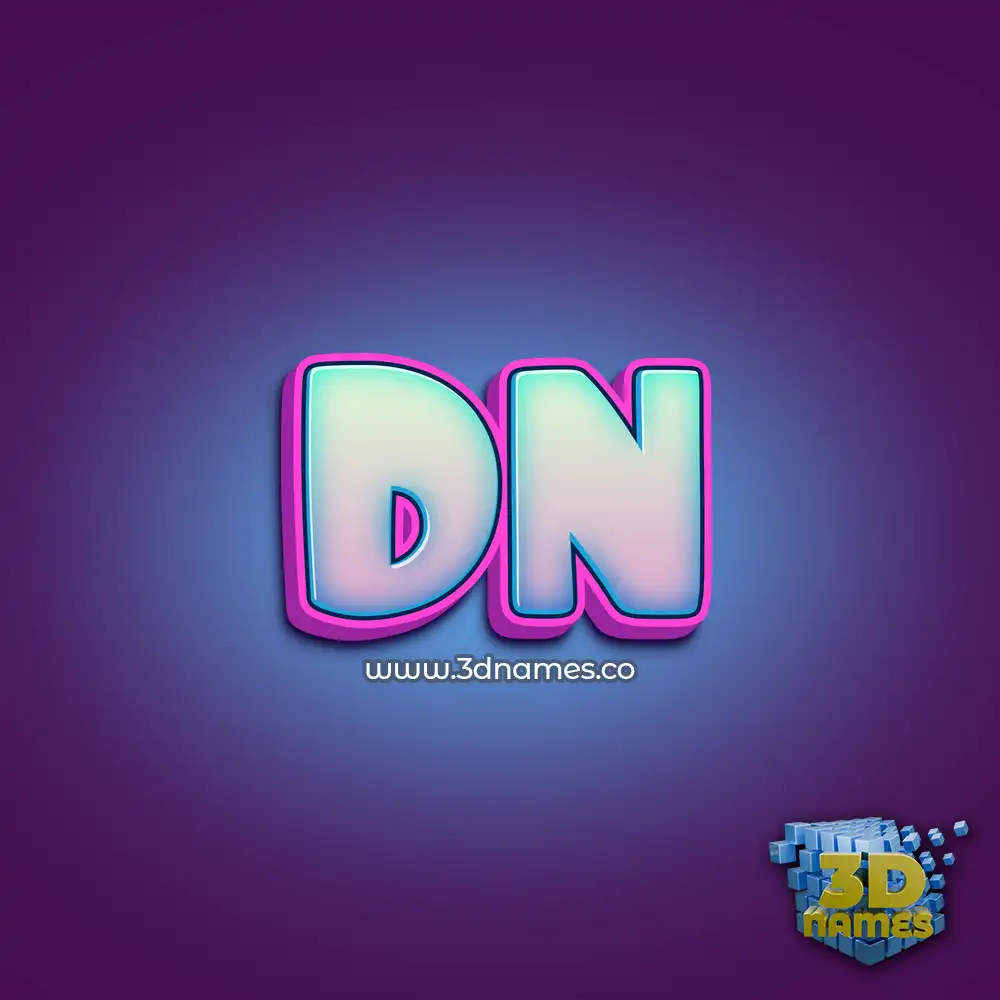 dn in Phat Purple style - 3D name wallpaper