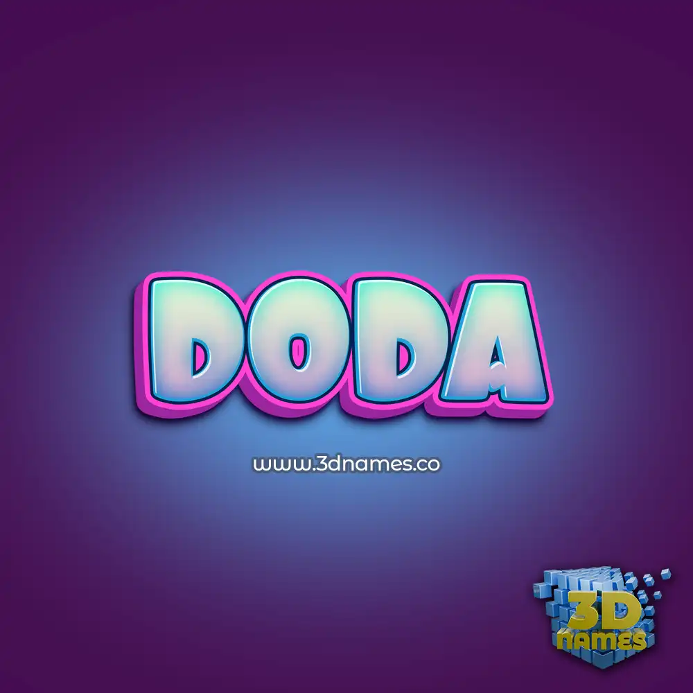 doda in Phat Purple style - 3D name wallpaper
