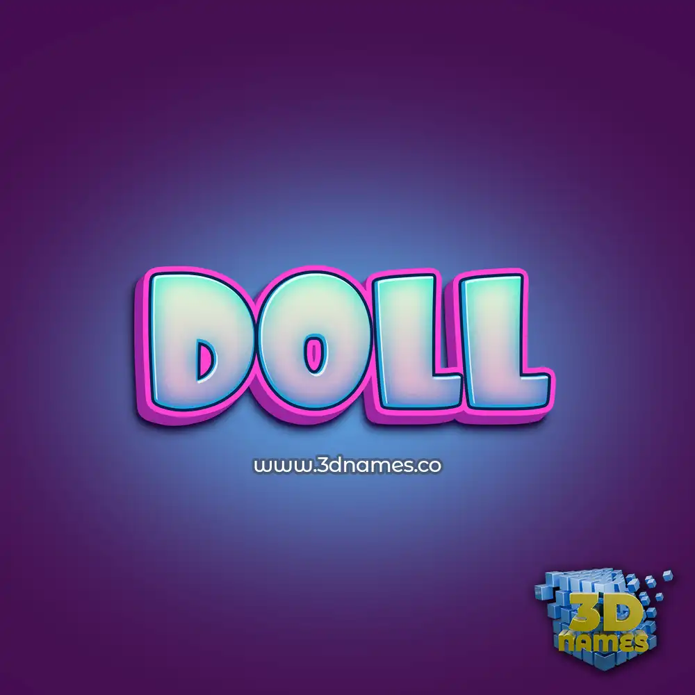 doll in Phat Purple style - 3D name wallpaper