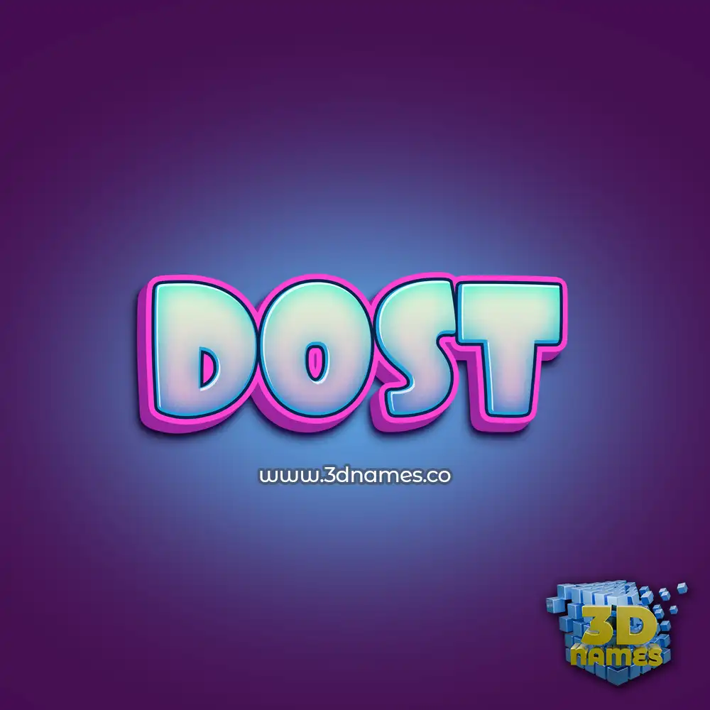 dost in Phat Purple style - 3D name wallpaper