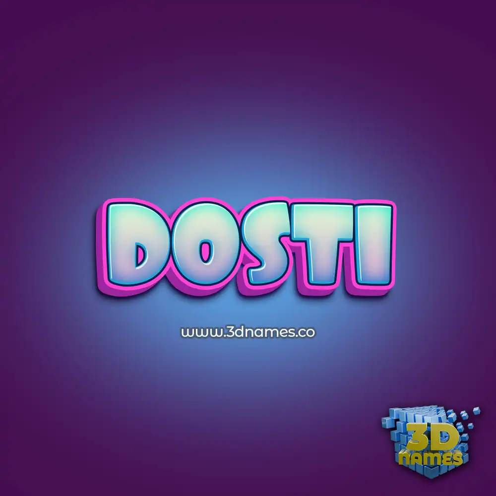dosti in Phat Purple style - 3D name wallpaper