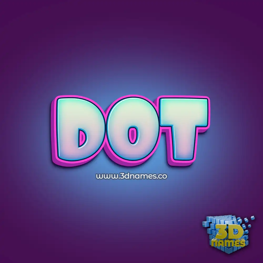 dot in Phat Purple style - 3D name wallpaper