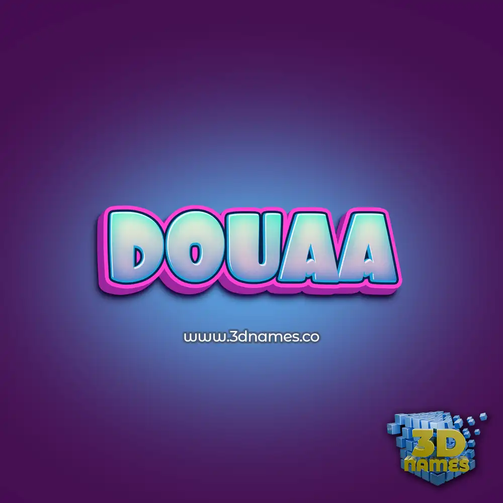 douaa in Phat Purple style - 3D name wallpaper