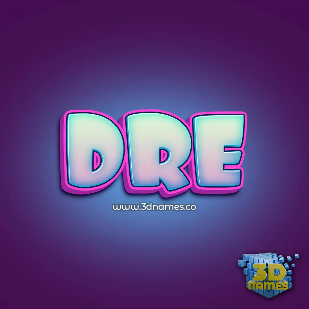 dre in Phat Purple style - 3D name wallpaper