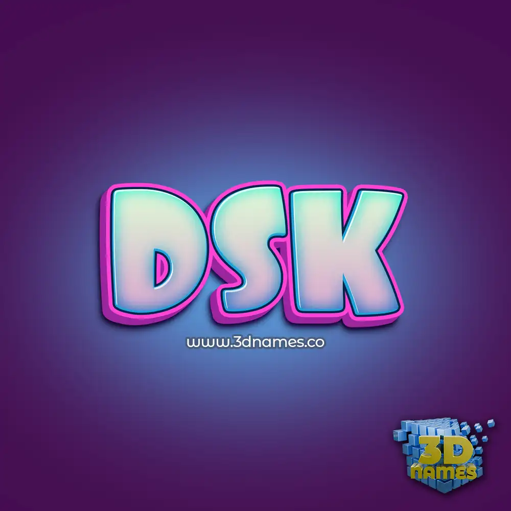 dsk in Phat Purple style - 3D name wallpaper