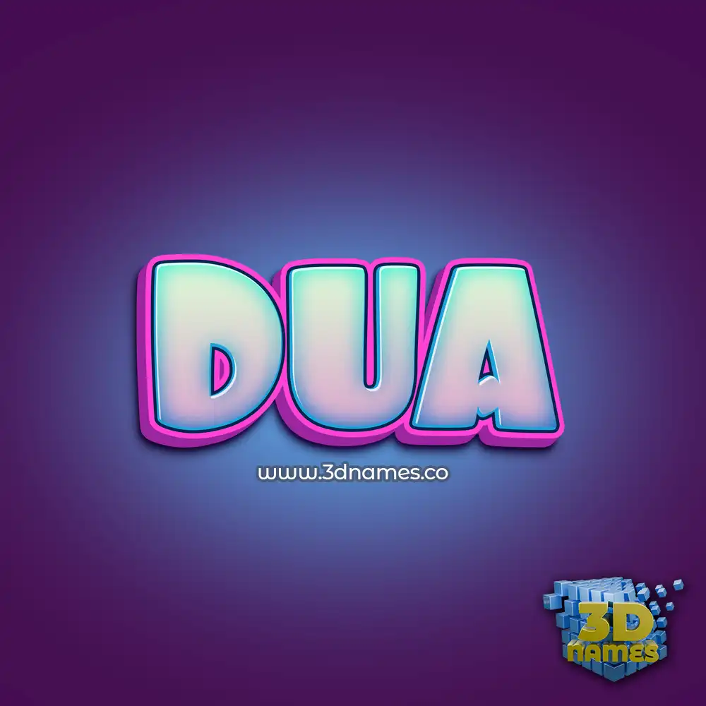 dua in Phat Purple style - 3D name wallpaper