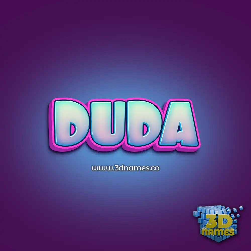 duda in Phat Purple style - 3D name wallpaper