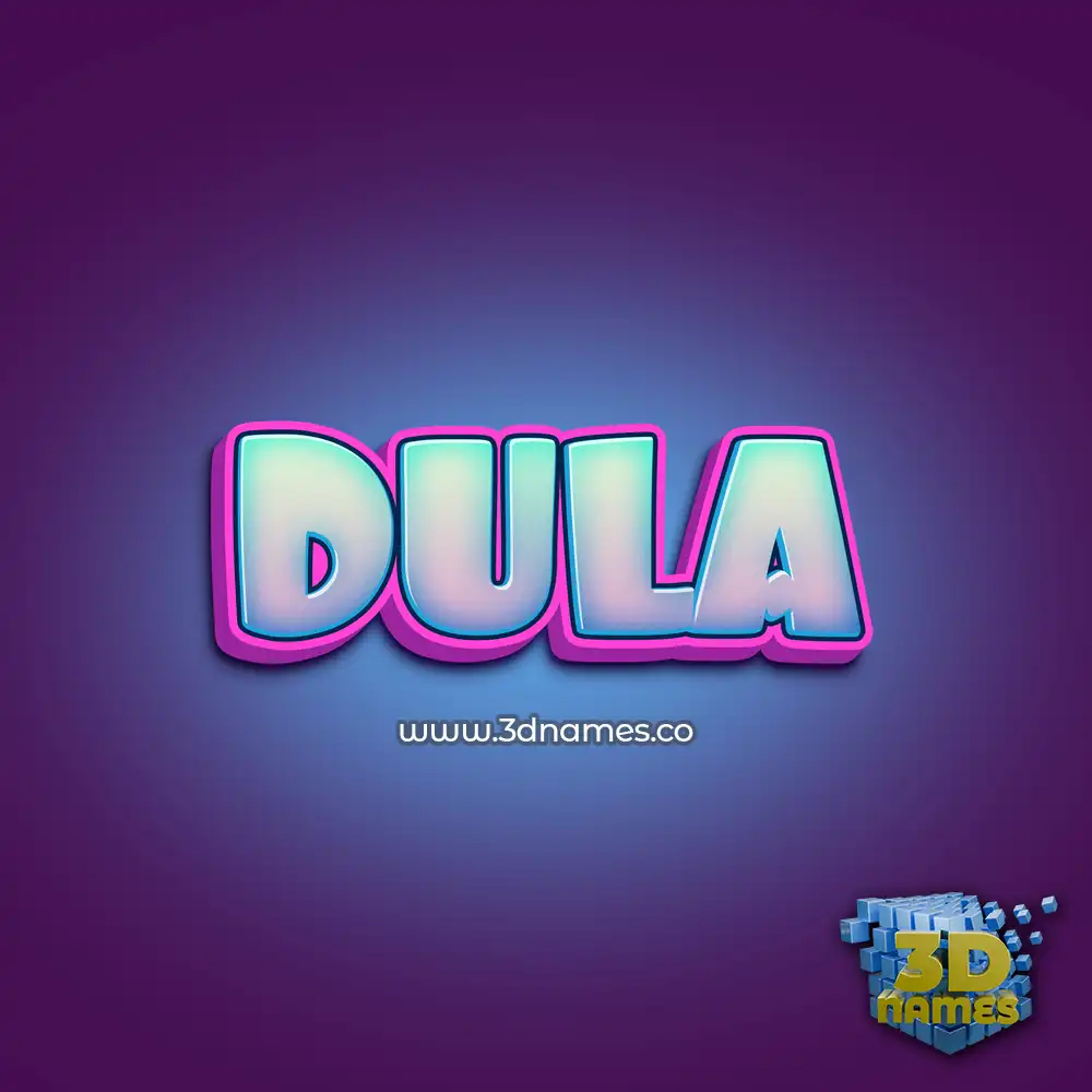 dula in Phat Purple style - 3D name wallpaper