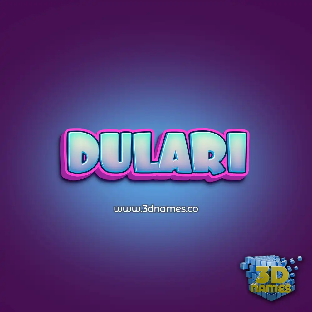 dulari in Phat Purple style - 3D name wallpaper
