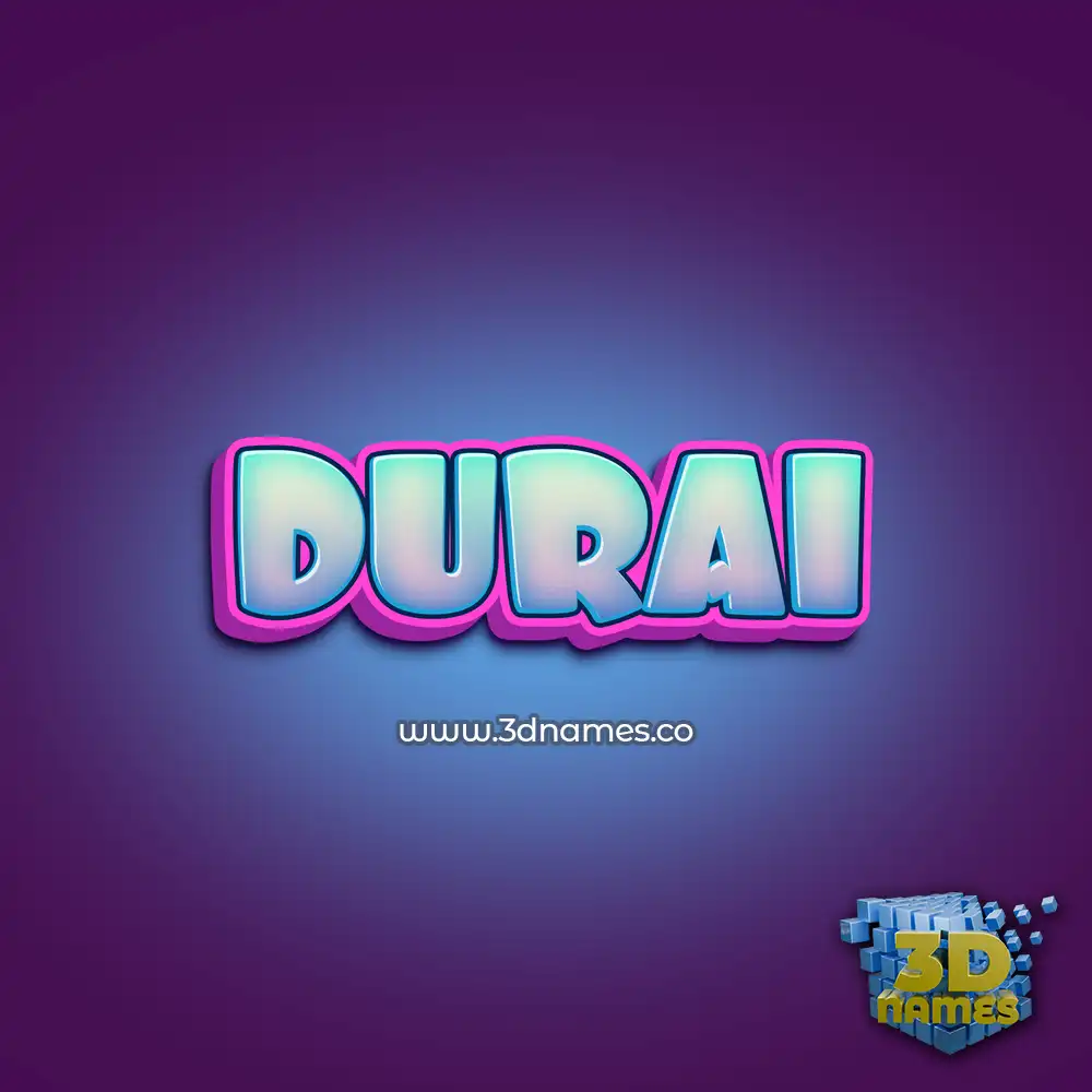 durai in Phat Purple style - 3D name wallpaper