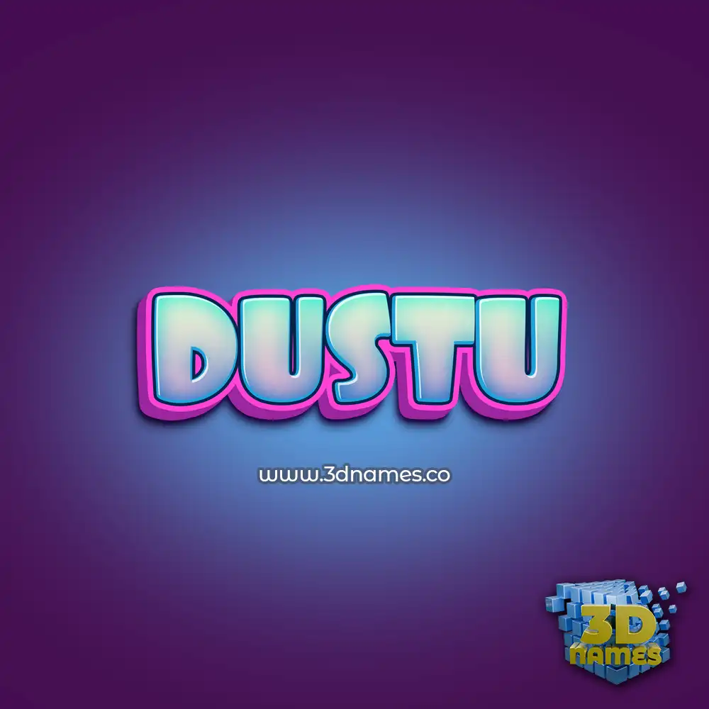 dustu in Phat Purple style - 3D name wallpaper