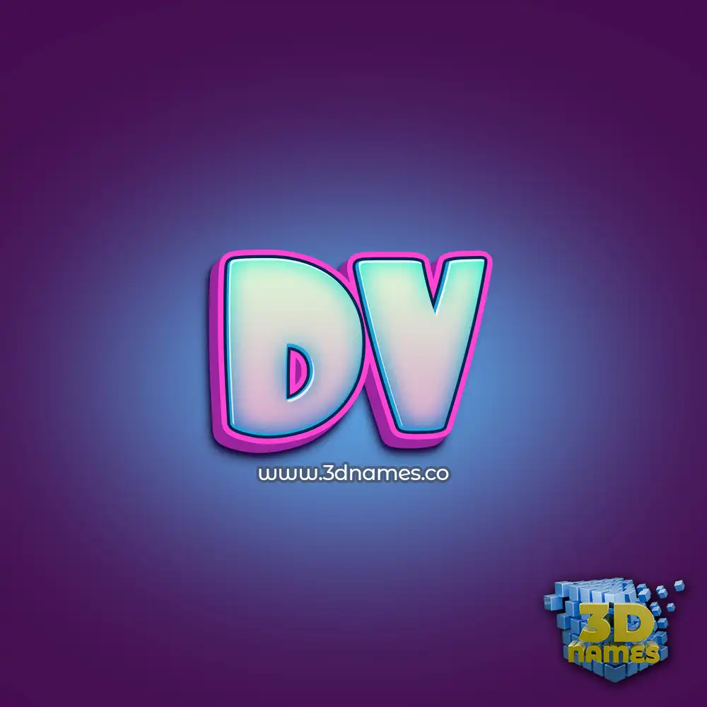 dv in Phat Purple style - 3D name wallpaper