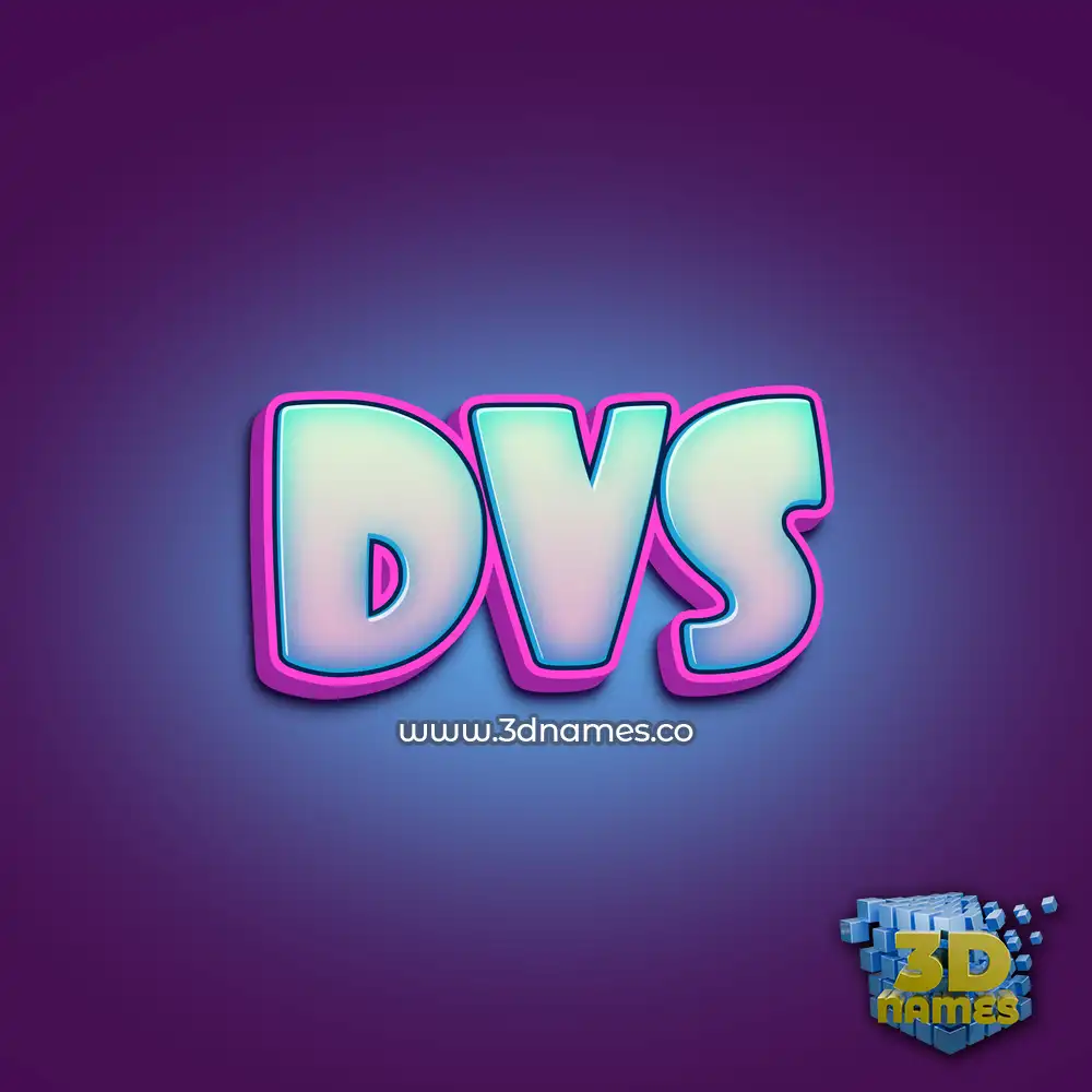 dvs in Phat Purple style - 3D name wallpaper