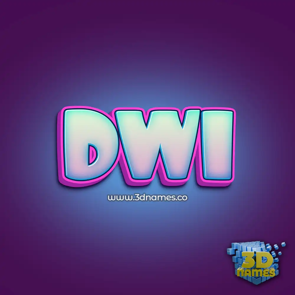 dwi in Phat Purple style - 3D name wallpaper