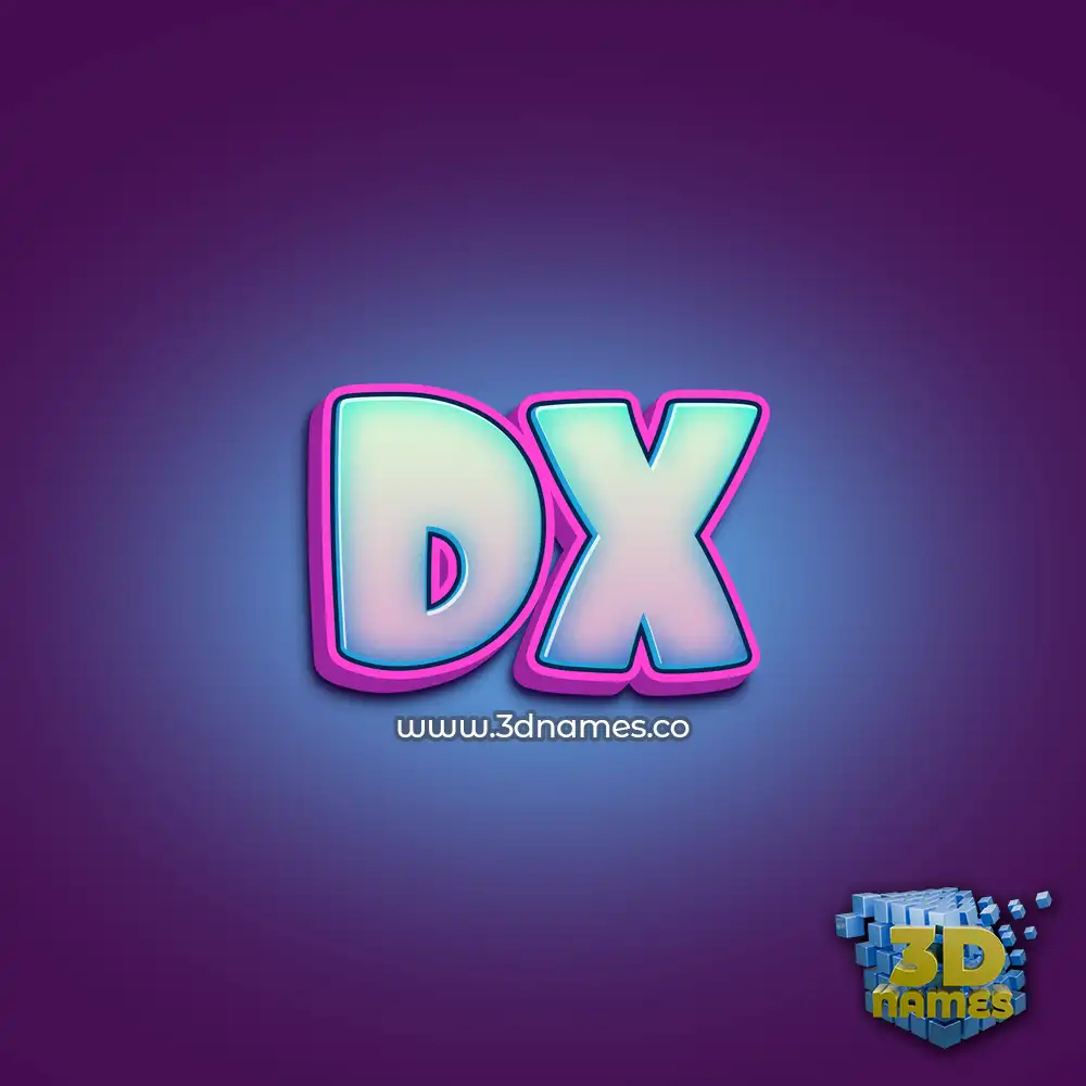 dx in Phat Purple style - 3D name wallpaper